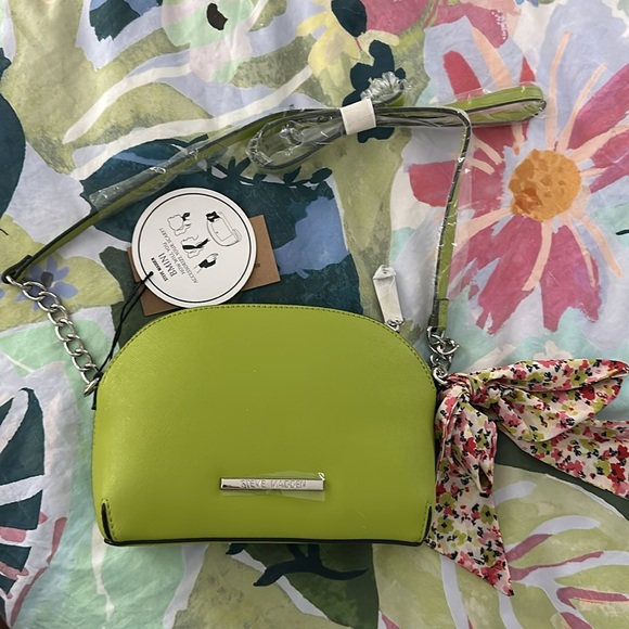 NWT Steve Madden Mini Dome Crossbody Bag with Scarf- Lime Green - Picture 7 of 10